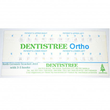 DENTISTREE Ortho Roth Prescription CERAMIC Bracket System with 3-5 Hooks Slot .022