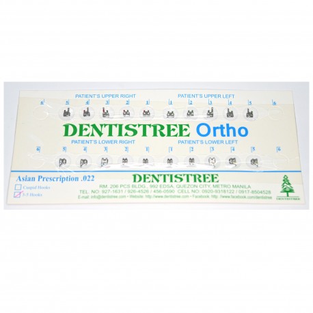 DENTISTREE Ortho Asian Prescription Bracket System with 3-5 Hooks Slot .022