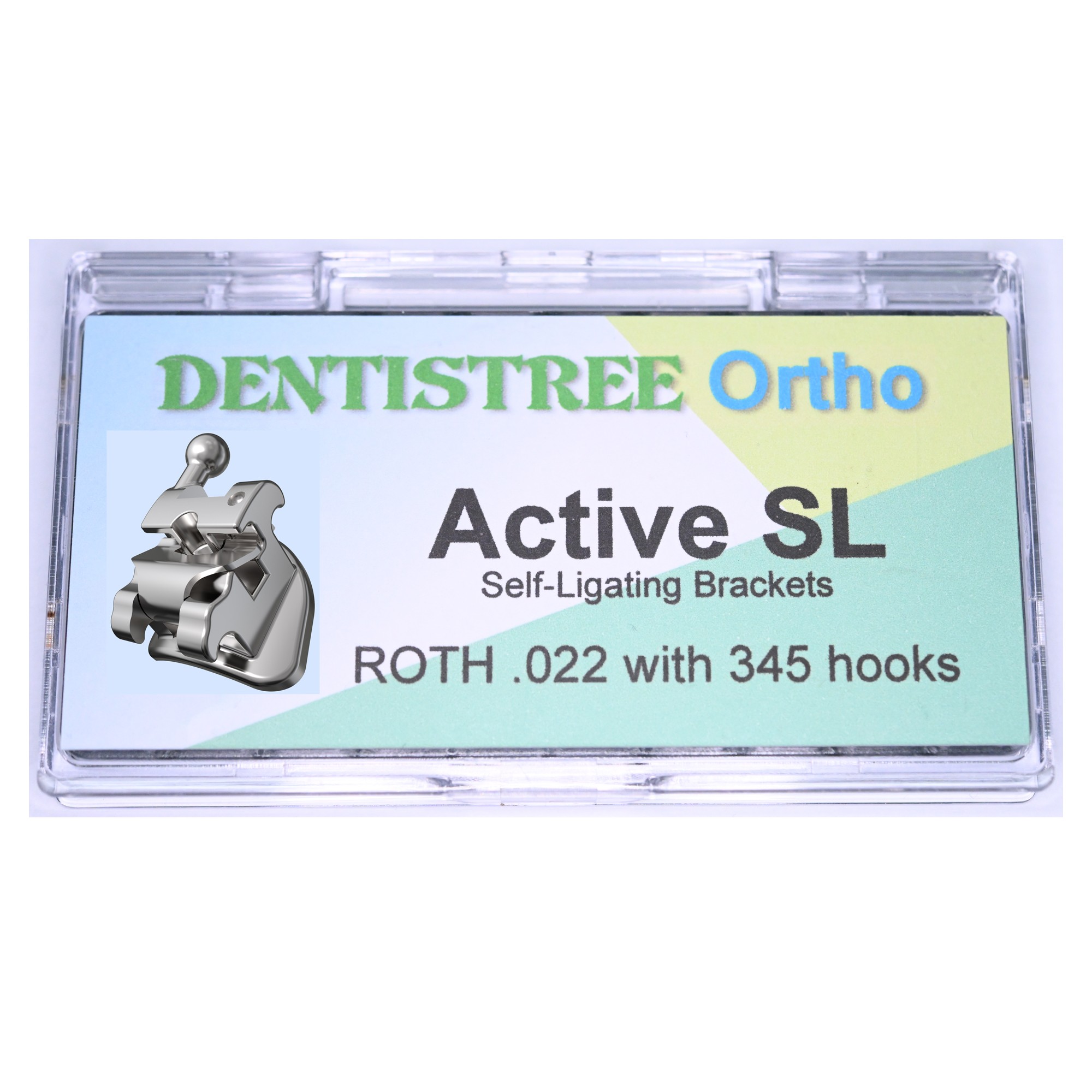 AZDENT Orthodontic Self-Ligating Brackets - Roth .022, With Hooks, 345 Mesh Base - 20 Pcs