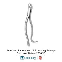 Medesy (American No. 15) Extracting Forceps for Lower Molars 2650/15