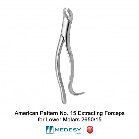 Medesy (American No. 15) Extracting Forceps for Lower Molars 2650/15