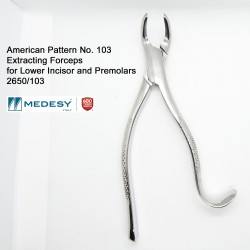 Medesy (American No. 103) Extracting Forceps for Lower Incisors and Premolars 2650/103