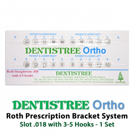 DENTISTREE Ortho Roth Prescription Bracket System Slot .018 with 3-5 Hooks