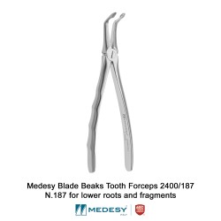 Medesy Blade Beak Tooth Extraction Forceps 2400/187 N.187 for lower root and fragments