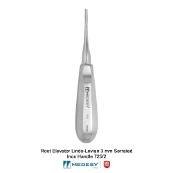 Root Elevators Lindo-Levian 3 mm Serrated Inox Handle 725/2